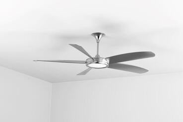 Shot of a silvre ceiling fan in a home in Smithfield